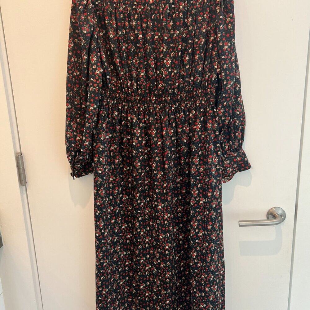 Sandro Paris Tabitha Floral Print Wrap Midi Dress Size 38 US 6 — Belted - Picture 3 of 6